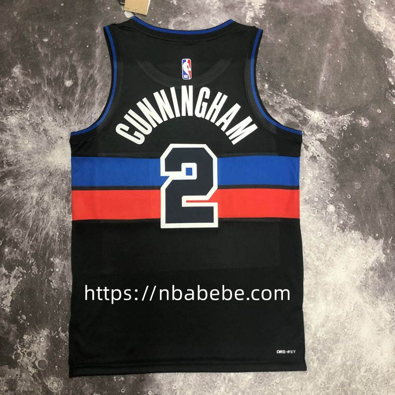 Maillot de Basket NBA Pistons Jordan 2023 Cunningham 2 noir 2