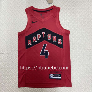 Maillot de Basket NBA Raptors 2023 Barnes 4 rouge
