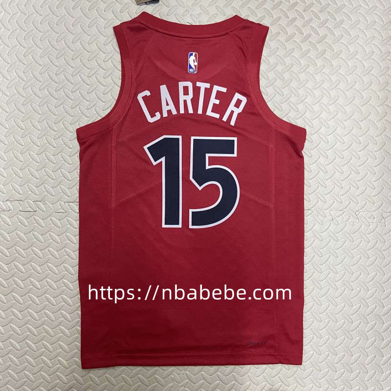 Maillot de Basket NBA Raptors 2023 Carter 15 rouge 2