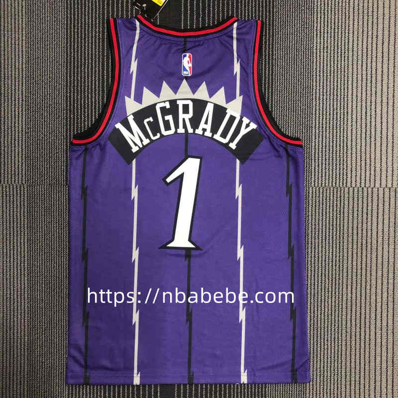 Maillot de Basket NBA Raptors McGrady 1 Violet vintage 2