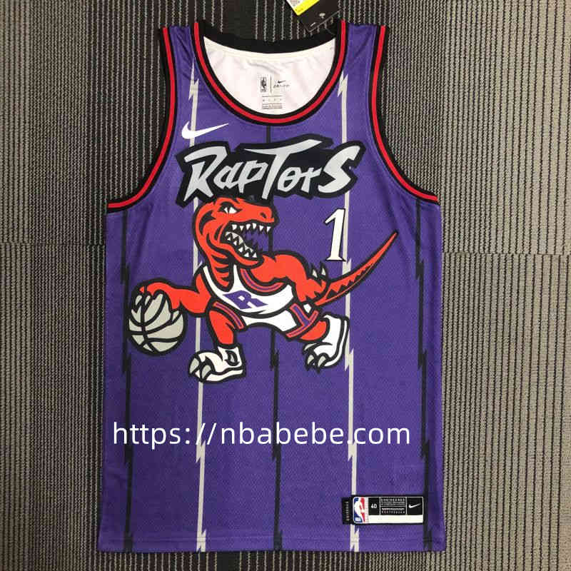 Maillot de Basket NBA Raptors McGrady 1 Violet vintage