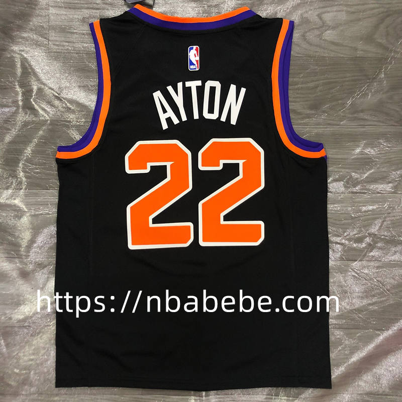 Maillot de Basket NBA Suns 2022 Ayton 22 noir 2