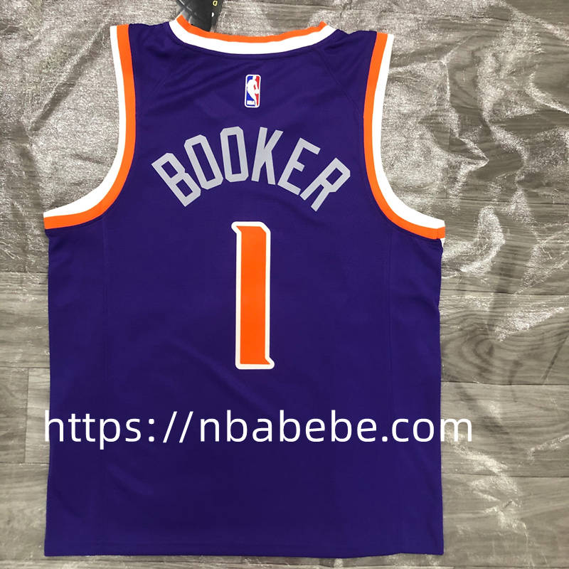 Maillot de Basket NBA Suns 2022 Booker 1 Violet 2