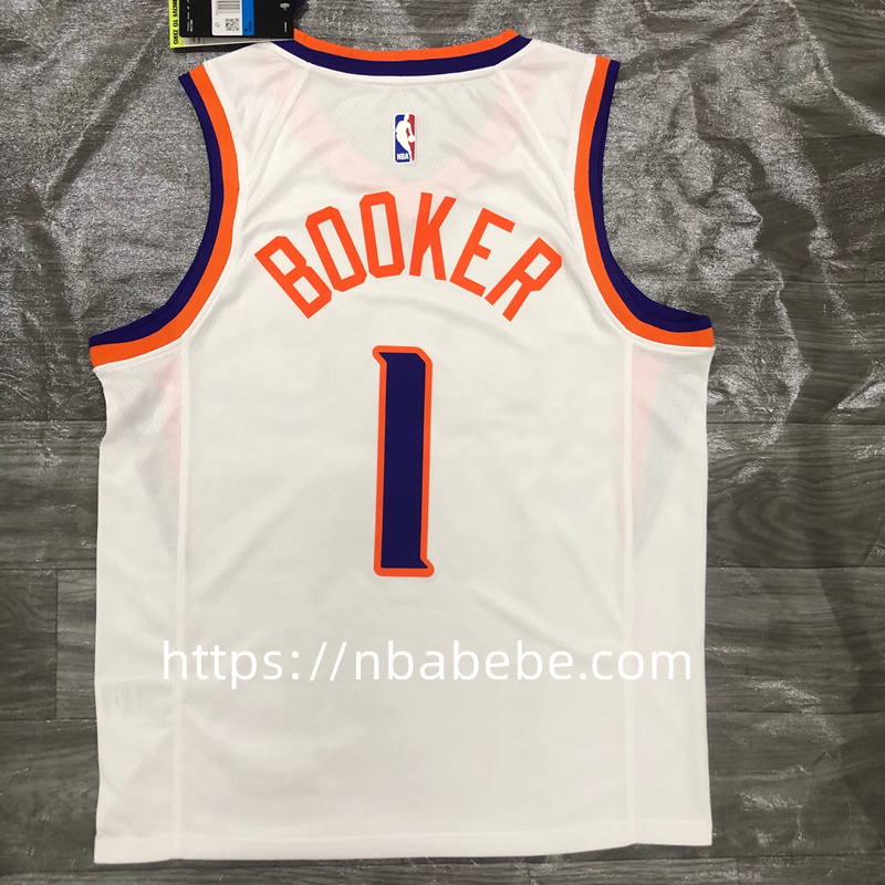 Maillot de Basket NBA Suns 2022 Booker 1 blanc 2