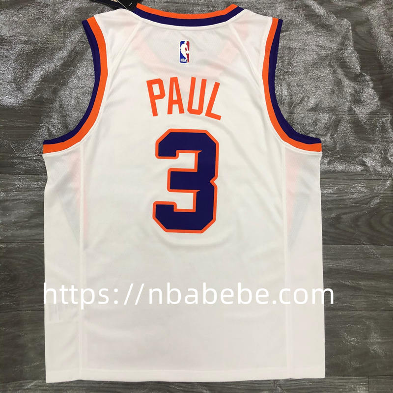 Maillot de Basket NBA Suns 2022 Paul 3 blanc 2