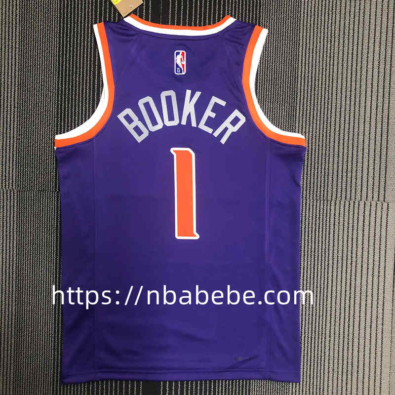 Maillot de Basket NBA Suns 75e anniversaire Booker 1 Violet 2