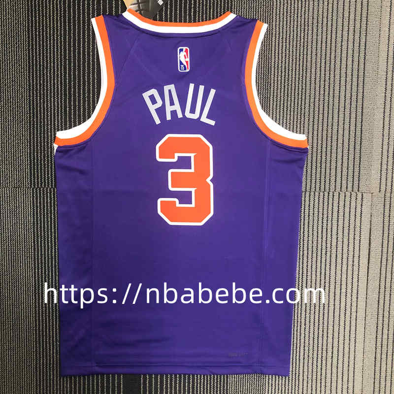 Maillot de Basket NBA Suns 75e anniversaire Paul 3 Violet 2