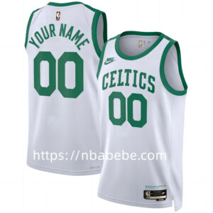 Maillot de Basket Celtics 2022 2023 personnalisé blanc