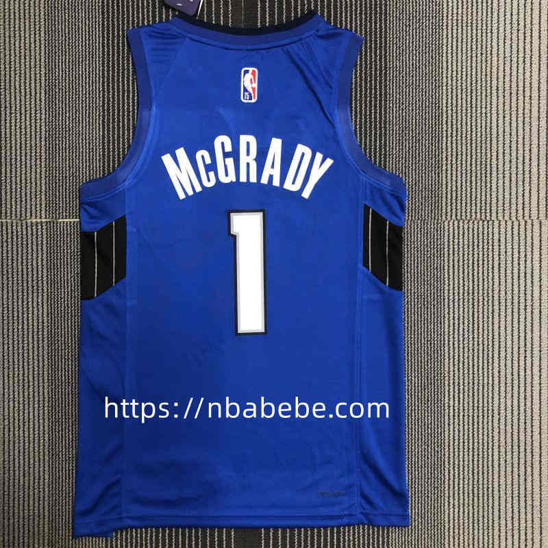 Maillot de Basket NBA Magic Jordan 75e anniversaire McGrady 1 bleu 2