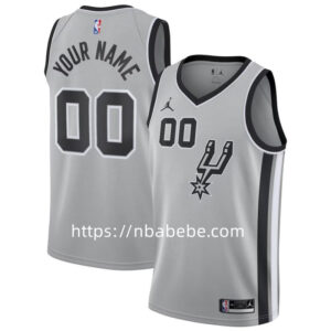 Maillot de Basket Spurs Jordan 2022 2023 personnalisé gris
