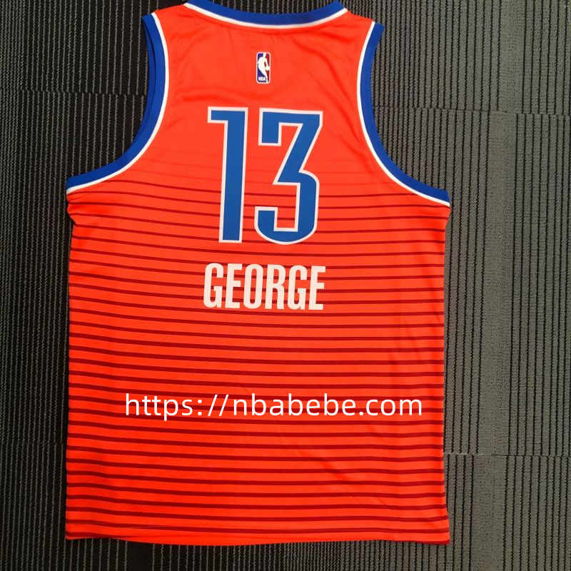Maillot de Basket Thunder George 13 Jordan orange 2