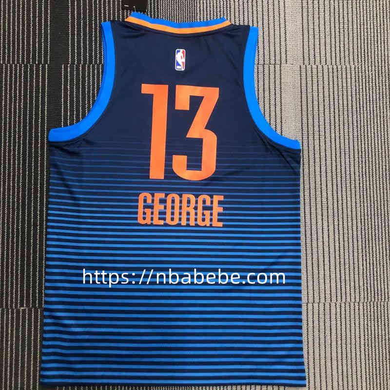Maillot de Basket Thunder George 13 avec rayure bleu 2