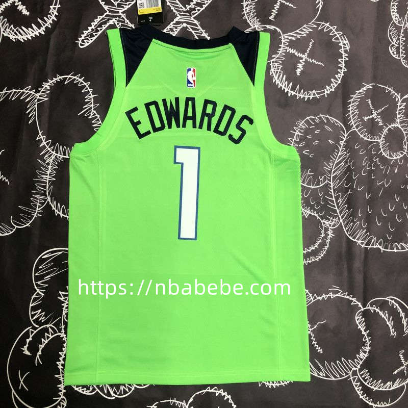 Maillot de Basket Timberwolves Edwards 1 Jordan vert 2