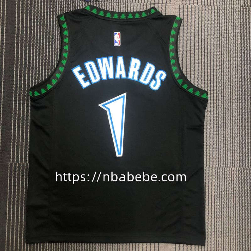 Maillot de Basket Timberwolves Edwards 1 vintage noir 2
