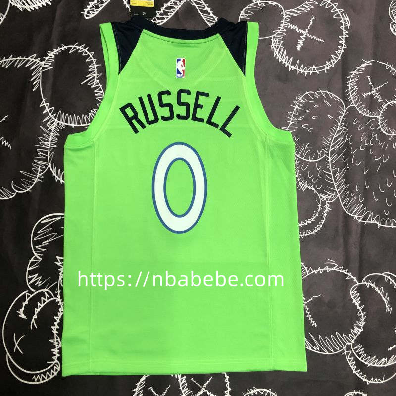 Maillot de Basket Timberwolves Russell 0 Jordan vert 2