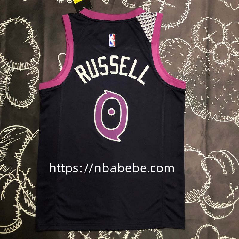 Maillot de Basket Timberwolves Russell 0 Violet noir 2