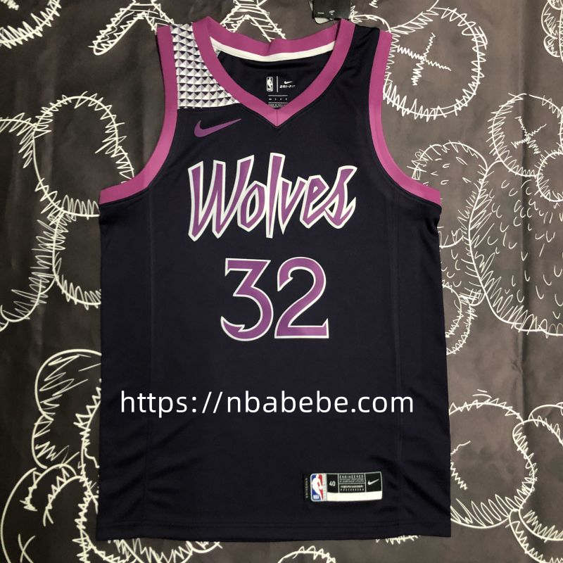 Maillot de Basket Timberwolves Towns 32 Violet noir