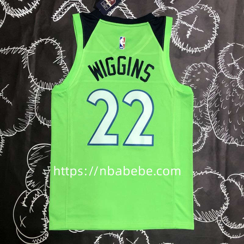 Maillot de Basket Timberwolves Wiggins 22 Jordan vert 2