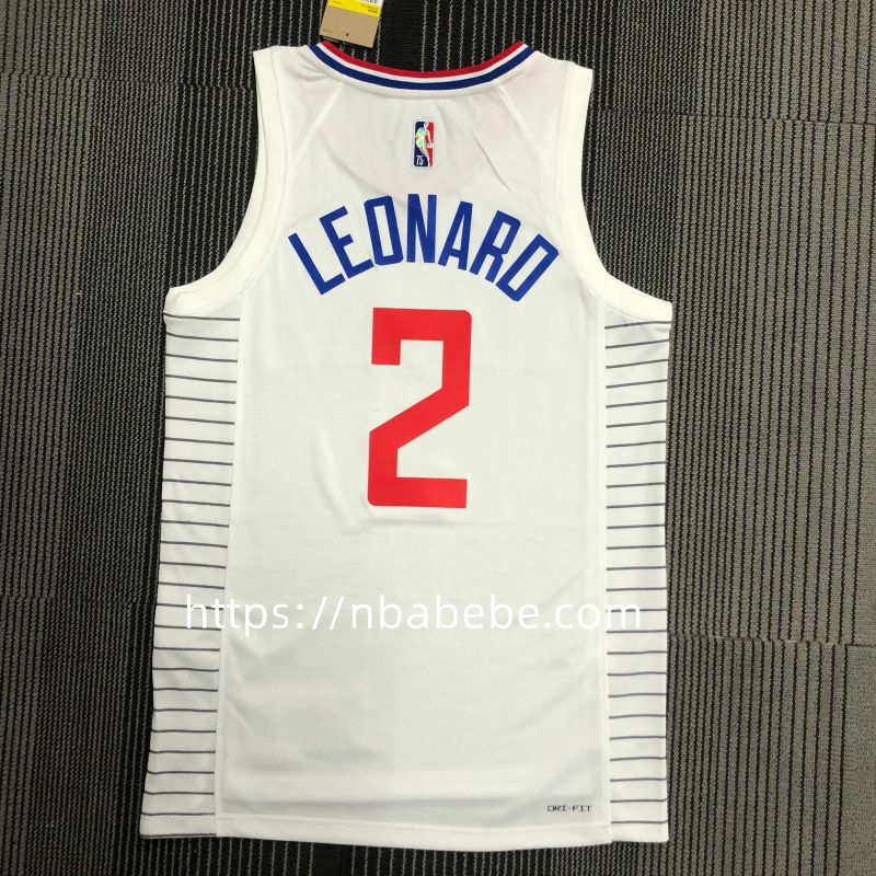 Maillot LA Clippers 75e anniversaire Leonard 2 blanc 2