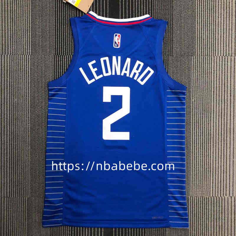 Maillot LA Clippers 75e anniversaire Leonard 2 bleu 2