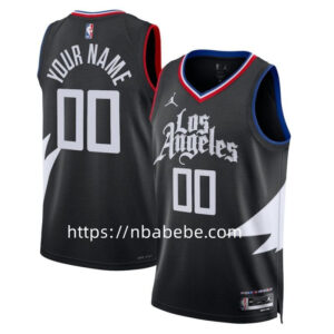 Maillot LA Clippers Jordan 2023 2024 personnalisé noir