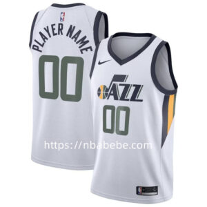Maillot Utah Jazz 2023 2024 col noir personnalisé blanc
