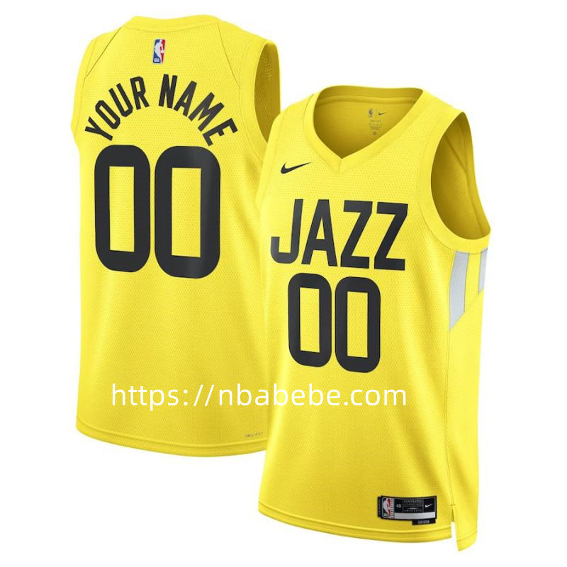 Maillot Utah Jazz 2023 2024 personnalisé jaune
