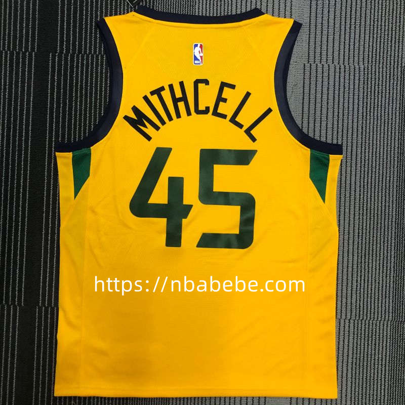 Maillot Utah Jazz Jordan 2021 2022 Mitchell 45 jaune 2