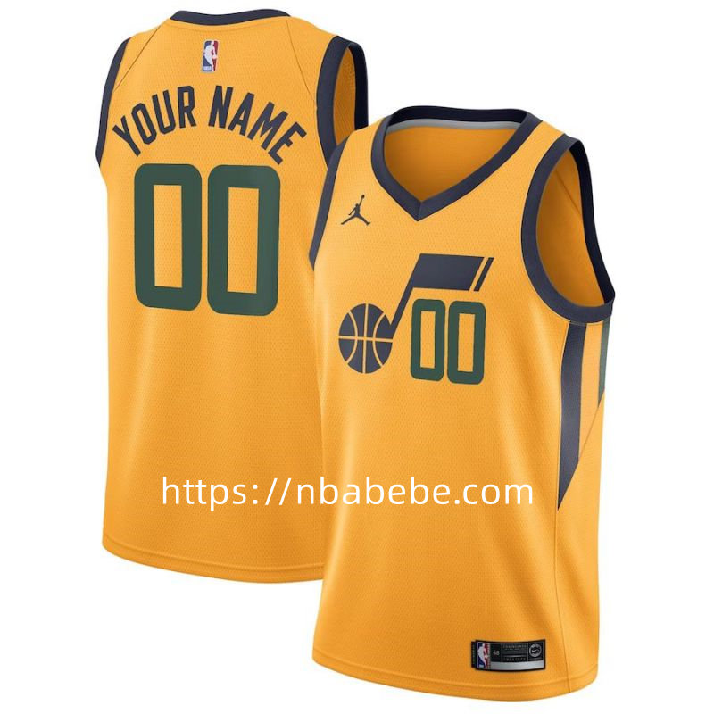 Maillot Utah Jazz Jordan 2021 2022 personnalisé jaune