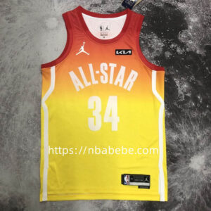 Maillot de Basket NBA All-Star 2023 Antetokounmpo 34 jaune