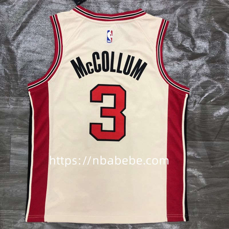 Maillot de Basket NBA Trail Blazers McCollum 3 Beige 2