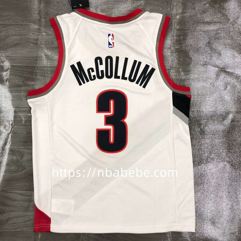 Maillot de Basket NBA Trail Blazers McCollum 3 blanc 2