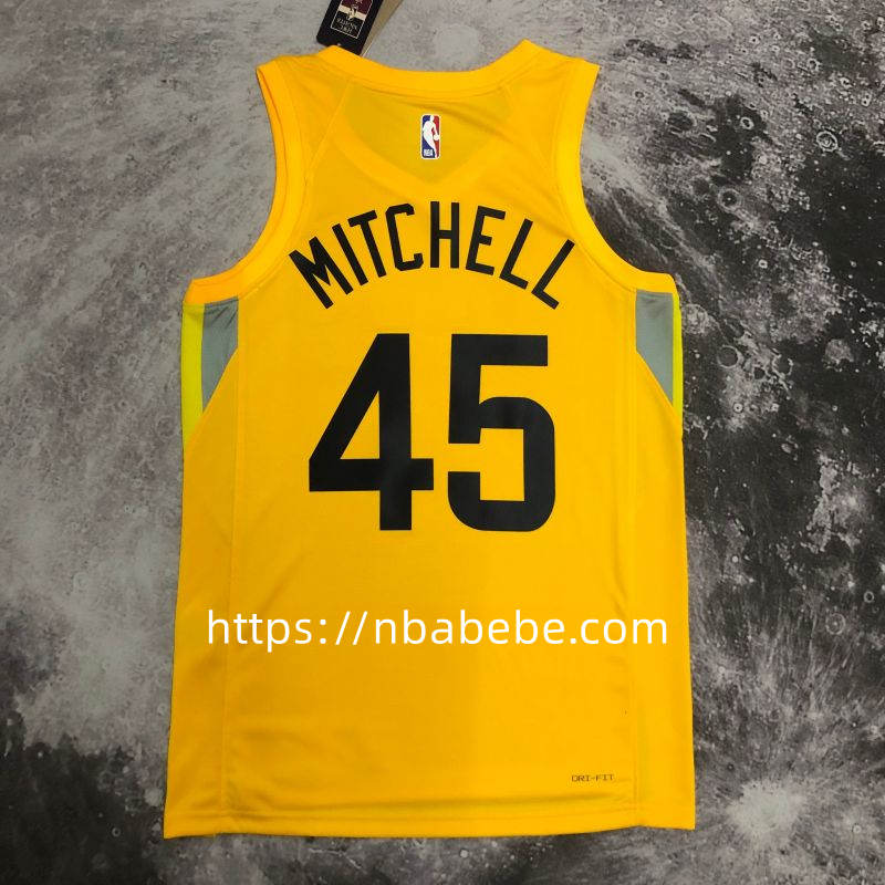 Maillot de Basket Utah Jazz 2023 Mitchell 45 jaune 2