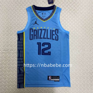 Maillot Memphis Grizzlies Jordan 2023 Morant 12 bleu