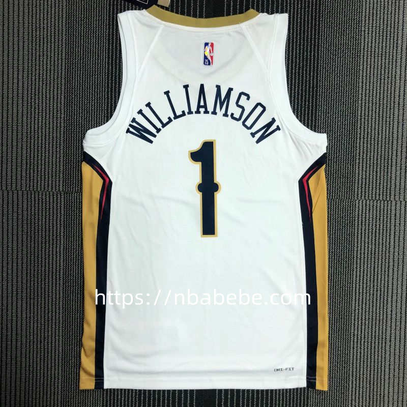 Maillot Pelicans 75e anniversaire Williamson 1 blanc 2