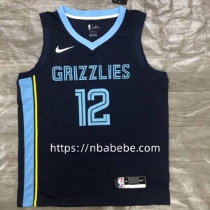 Maillot de Basket Grizzlies Morant 12 bleu foncé