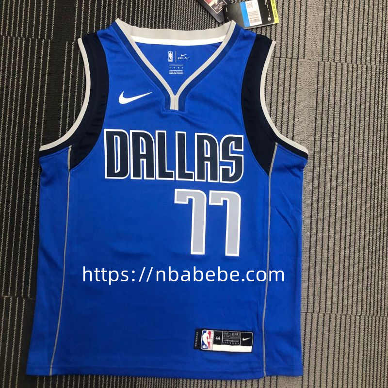 Maillot de Basket NBA Dallas Mavericks Dončić 77 bleu