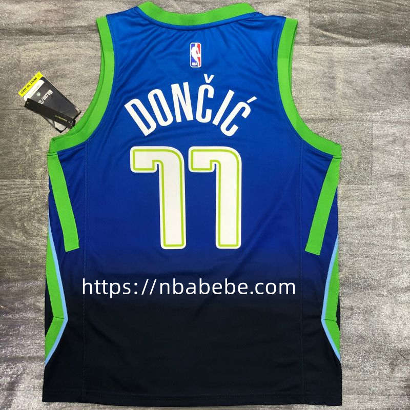 Maillot de Basket NBA Dallas Mavericks Dončić 77 bleu 2