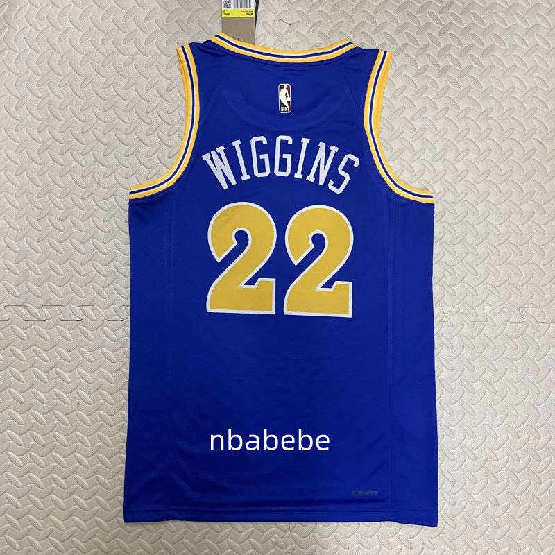 Maillot Golden State Warriors 2023 Wiggins 22 vintage bleu 2