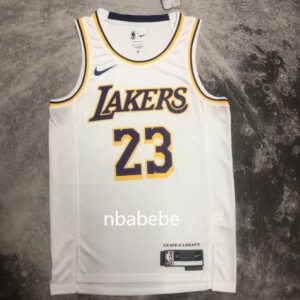 Maillot de Basket NBA Lakers 2023 James 23 blanc