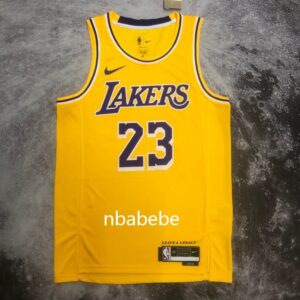 Maillot de Basket NBA Lakers 2023 James 23 jaune