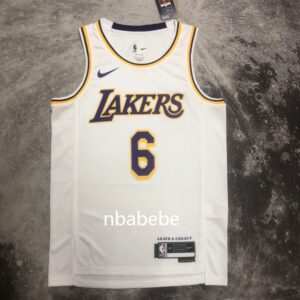 Maillot de Basket NBA Lakers 2023 James 6 blanc