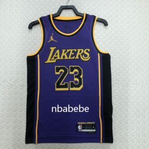 Maillot de Basket NBA Lakers Jordan 2023 James 23 Violet
