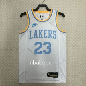 Maillot de Basket NBA Lakers vintage 2023 James 23 blanc