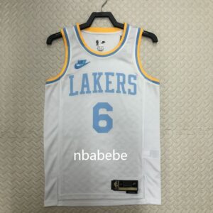 Maillot de Basket NBA Lakers vintage 2023 James 6 blanc