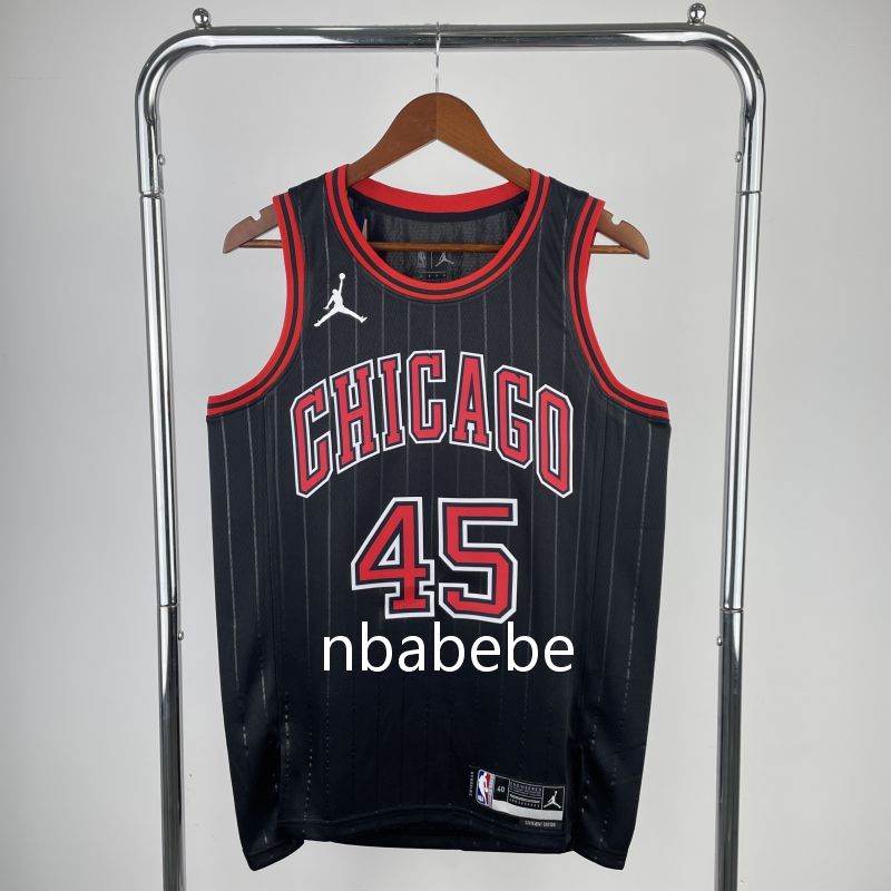 Maillot de Basket NBA Bulls 2023 Jordan 45 noir