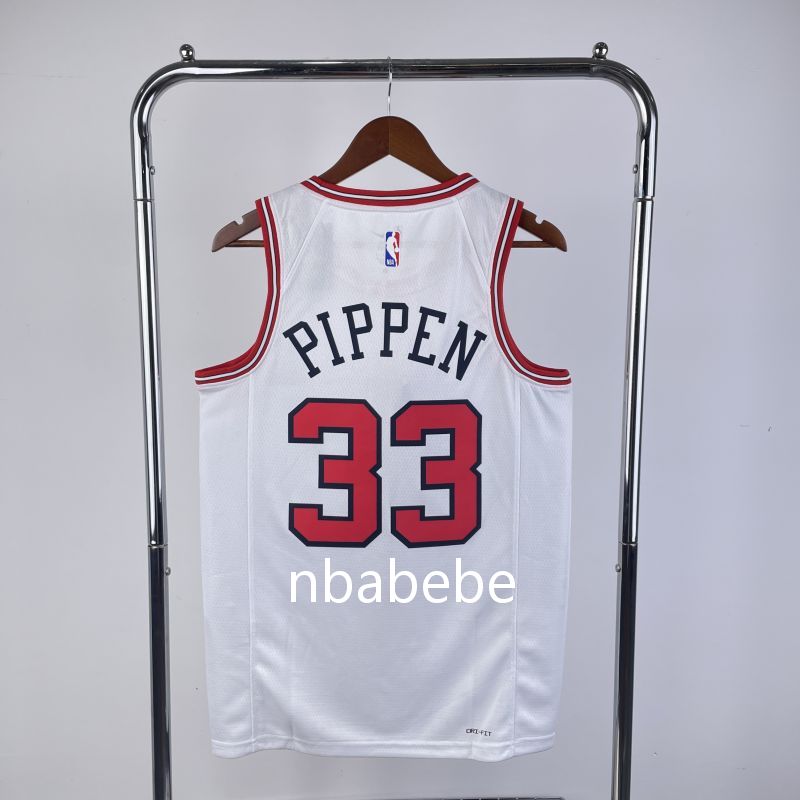 Maillot de Basket NBA Bulls 2023 Pippen 33 blanc 2