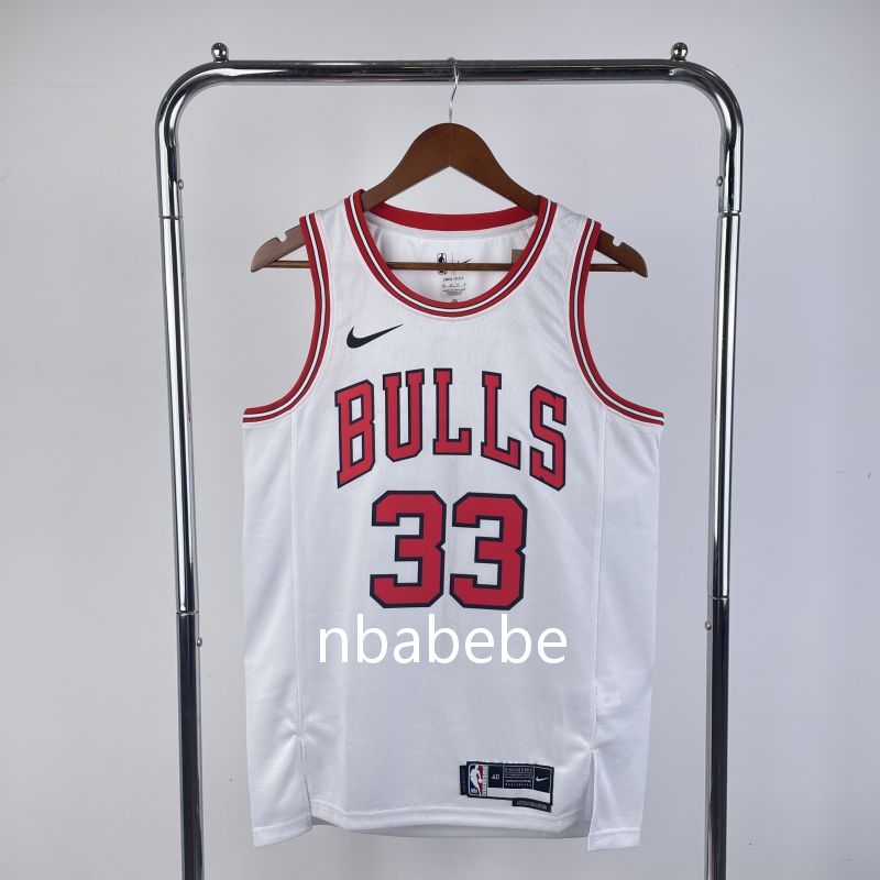 Maillot de Basket NBA Bulls 2023 Pippen 33 blanc