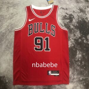Maillot de Basket NBA Bulls 2023 Rodman 91 rouge