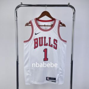 Maillot de Basket NBA Bulls 2023 Rose 1 blanc